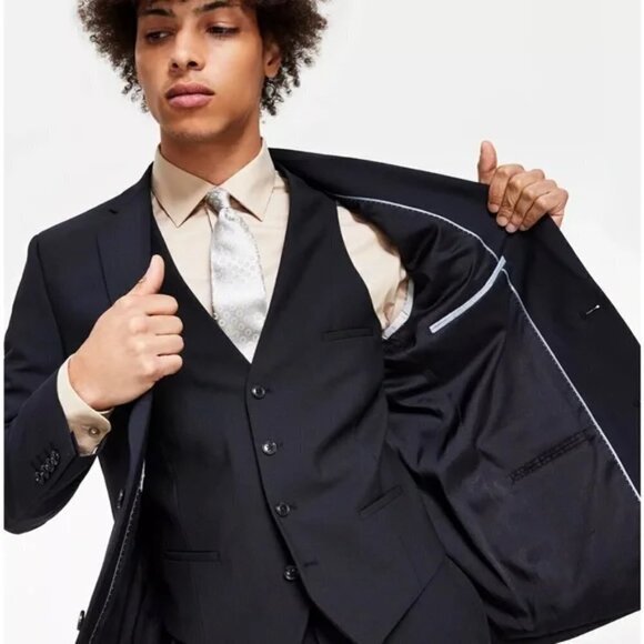 Bar III Men's Black Slim Fit Wool Blend Suit Jacket - Picture 3 of 8